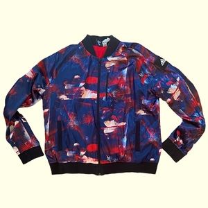 ADIDAS multi-color satin jacket SZ Large